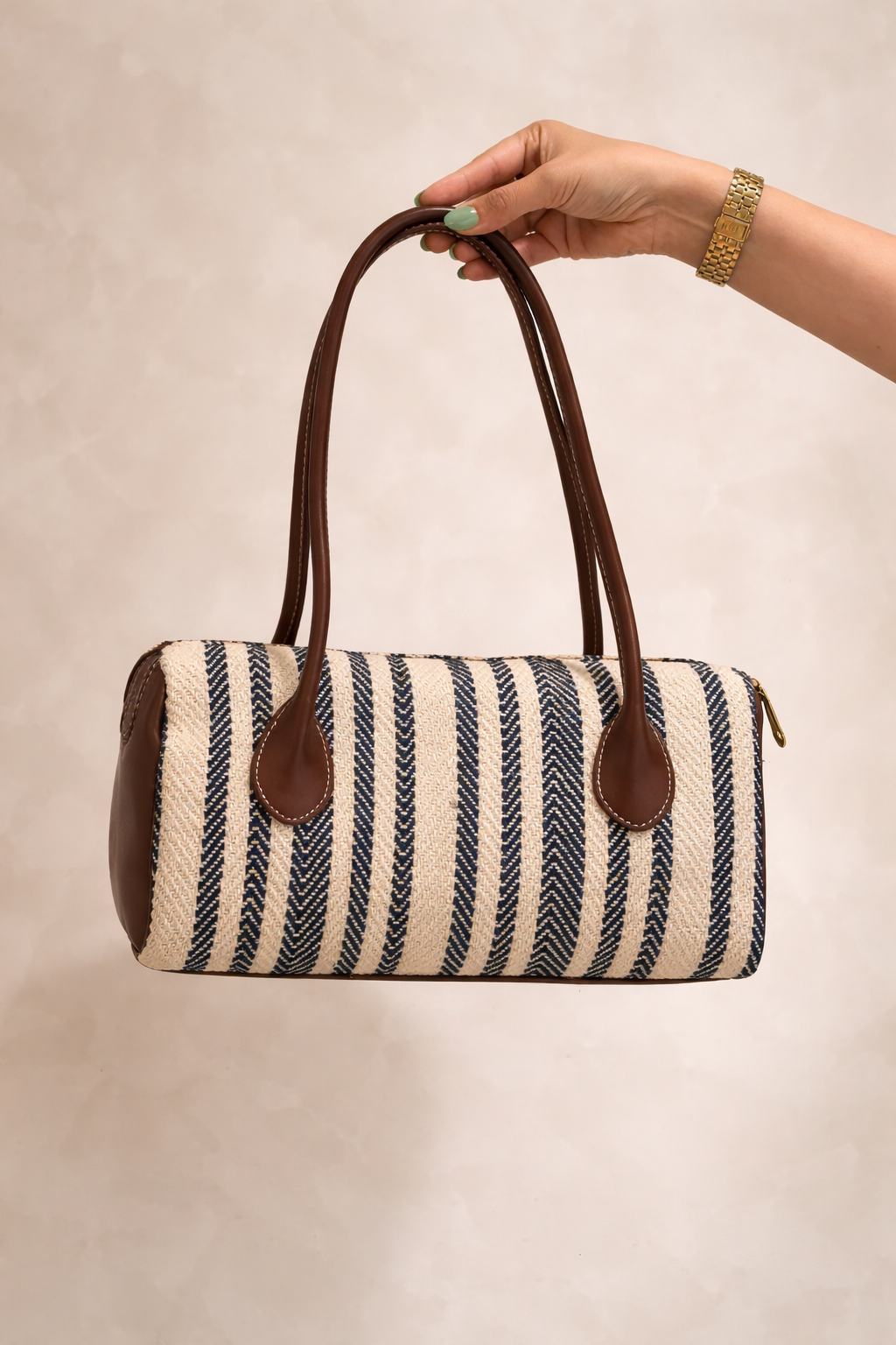 The Capri Carry Bag -Striped woven everyday carry