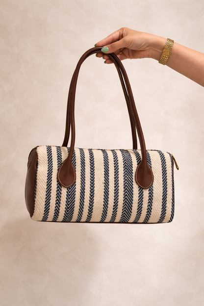 The Capri Carry Bag -Striped woven everyday carry