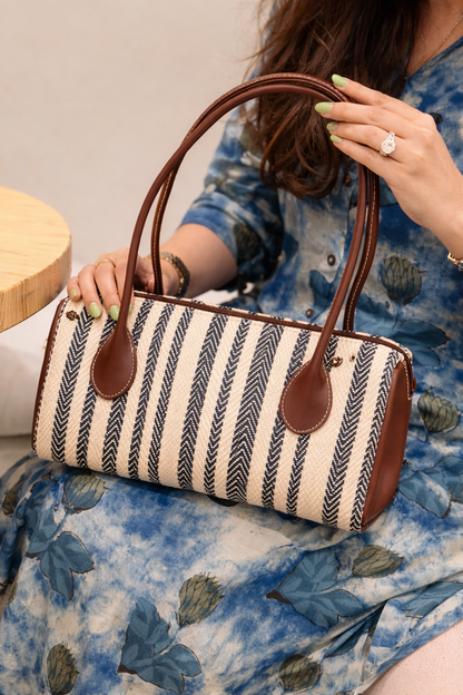 The Capri Carry Bag -Striped woven everyday carry